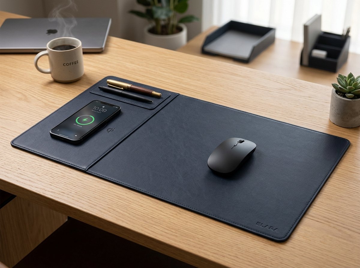 Wireless Charging Mouse Pad & Desk Organizer